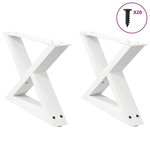 VIDAXL Pieds de table basse 2 pcs blanc 60x(30-31,3) cm acier