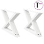 Voir la diapositive 1 : VIDAXL Pieds de table basse 2 pcs blanc 60x(30-31,3) cm acier