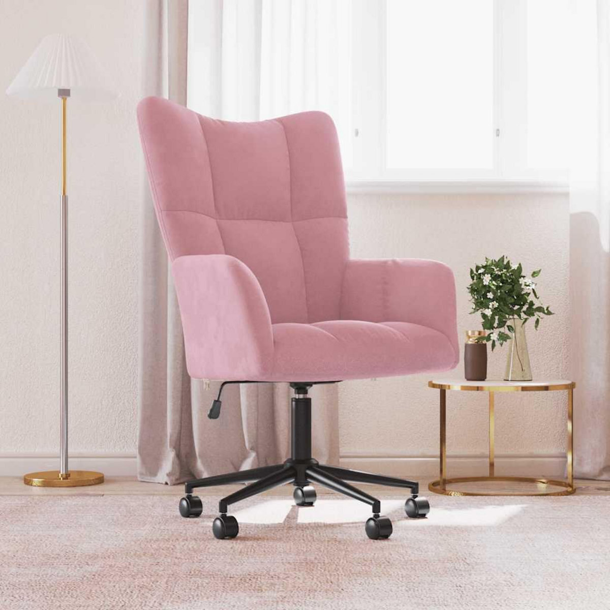 VIDAXL Chaise de relaxation Rose Velours