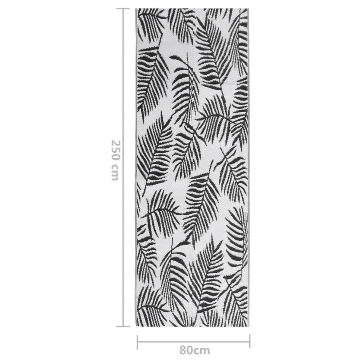 VIDAXL Tapis d'exterieur Noir 80x250 cm PP