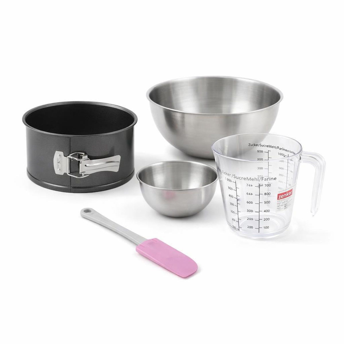 ZENKER Set de 5 ustensiles de pâtisserie moule à gâteaux bols spatule et verre doseur Black mettallic Black mettallic Zenker  Black mettallic