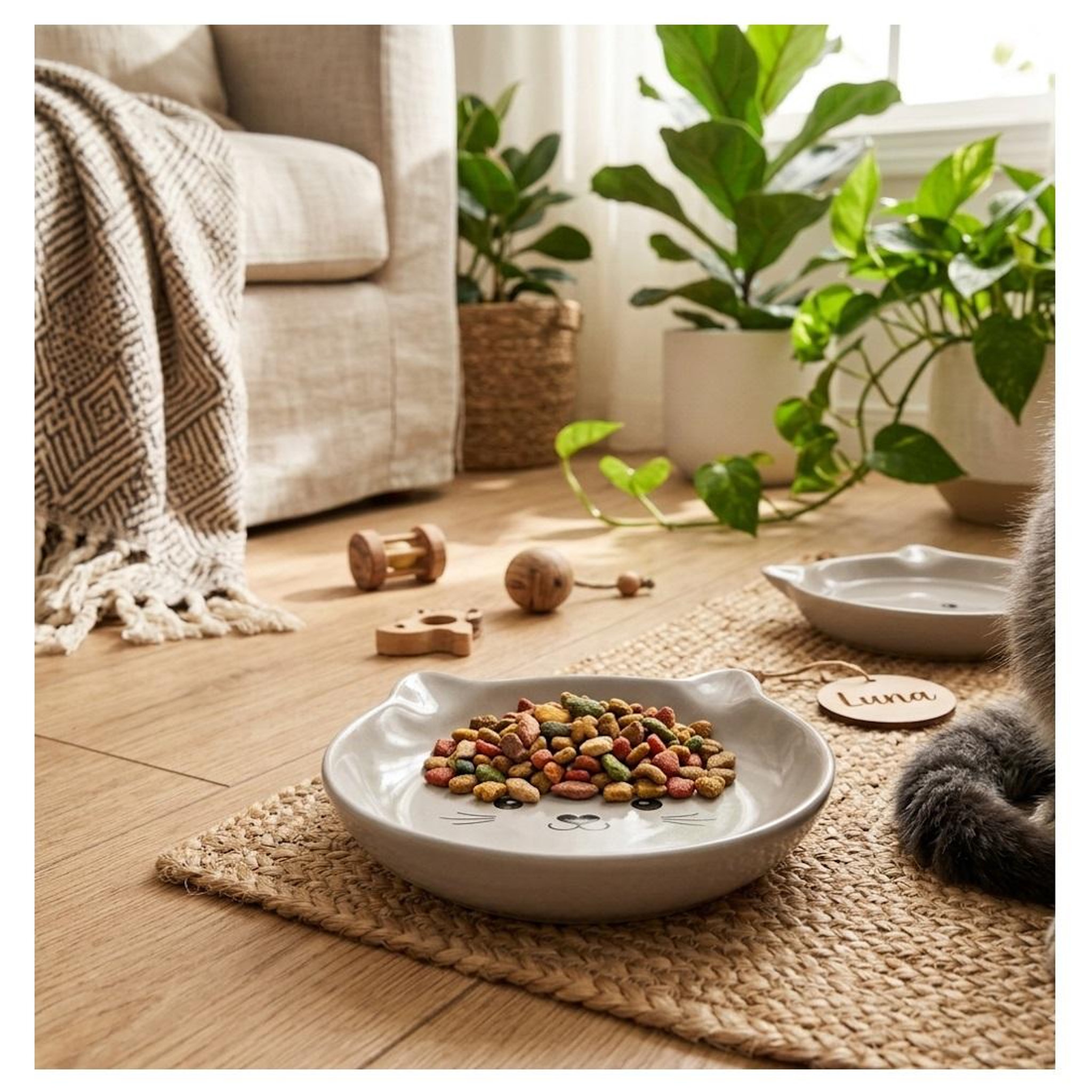 Voir la diapositive 2 : Eden Gamelle ovale en céramique pour chat anti-stress