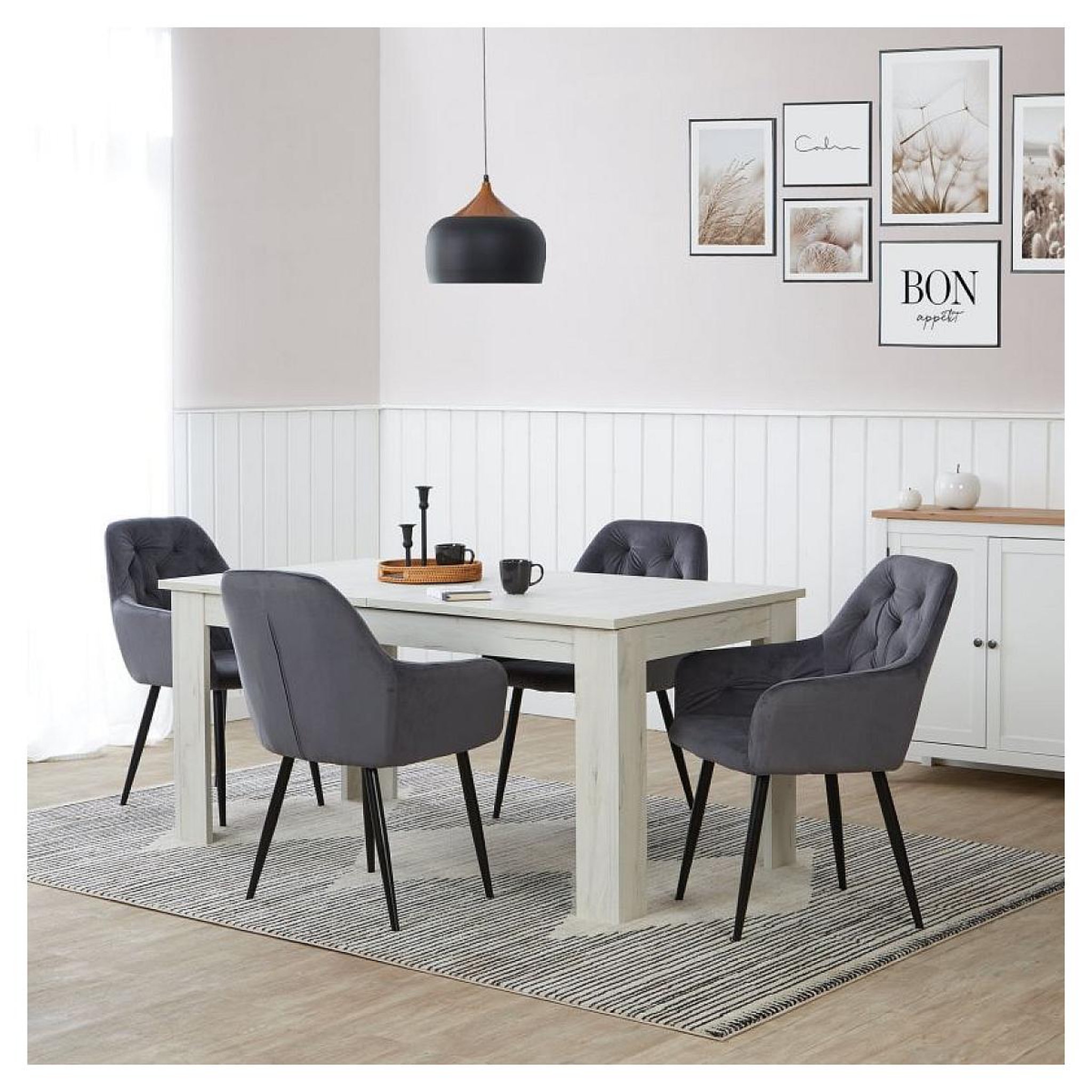 Voir la diapositive 2 : HomeStyle4U Chaise de salle à manger lot 2 chaises gris