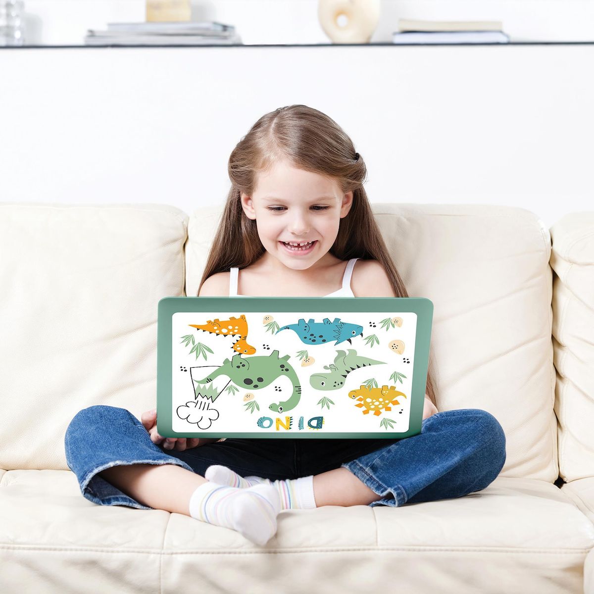 Lexibook Ordinateur éducatif bilingue dinosaure avec 124 activités (EN/FR)