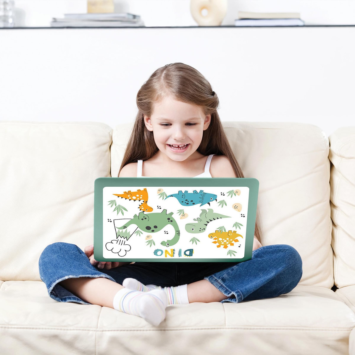 Lexibook Ordinateur éducatif bilingue dinosaure avec 124 activités (EN/FR)