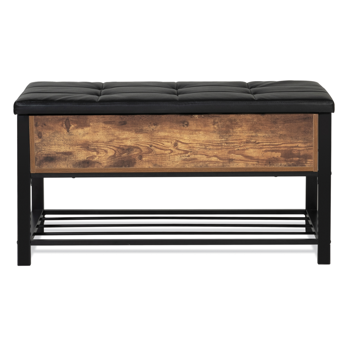 ID MARKET Banc coffre d'entrée chaussures NINO design industriel