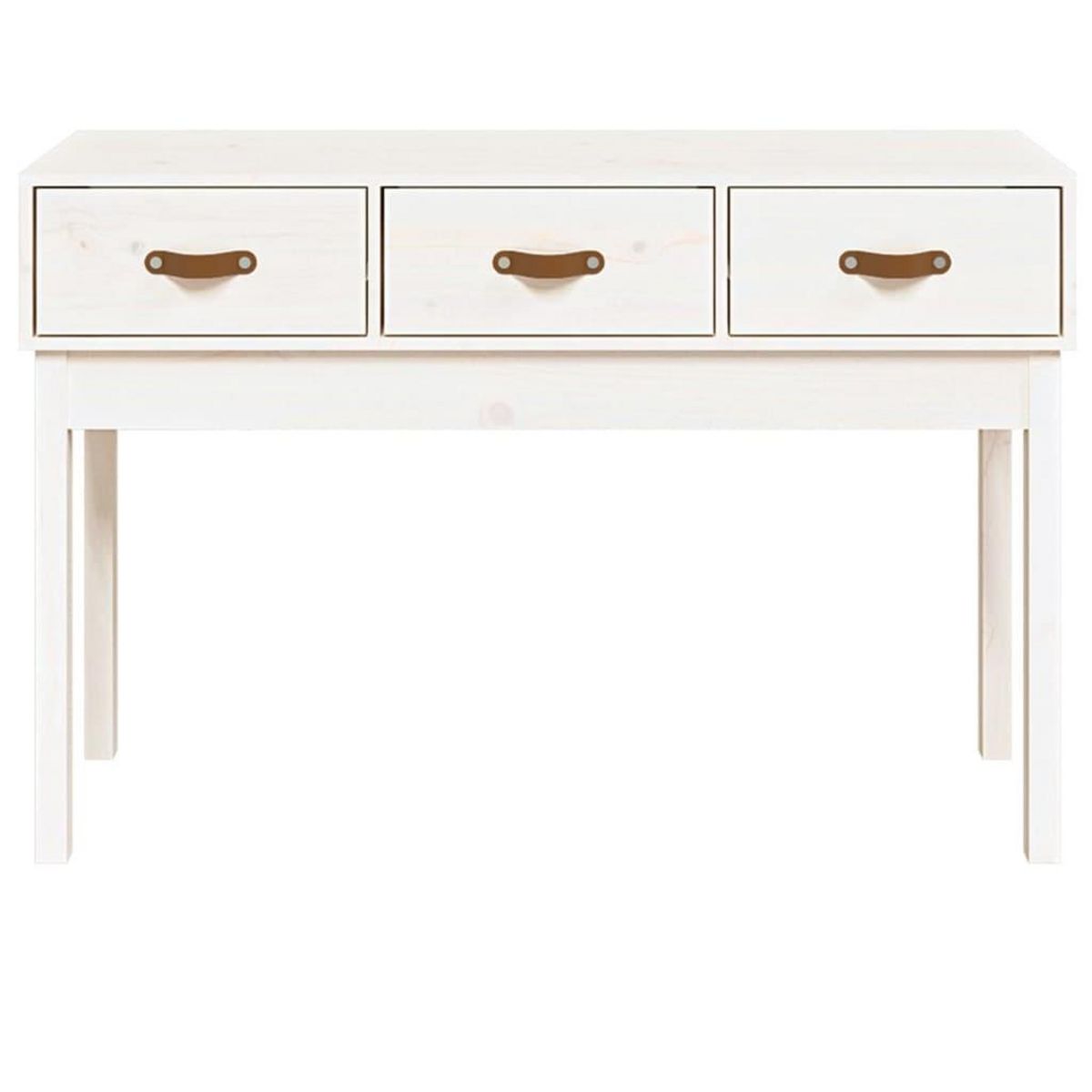 VIDAXL Table console Blanc 114x40x75 cm Bois massif de pin