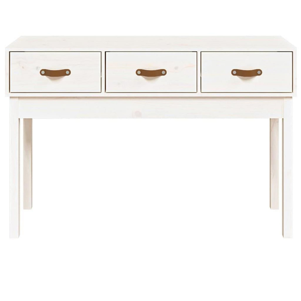 VIDAXL Table console Blanc 114x40x75 cm Bois massif de pin