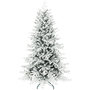 Voir la diapositive 1 : HOMCOM Sapin de Noël artificiel enneigé H.180cm 1815 branches grand réalisme support métal pliable vert blanc