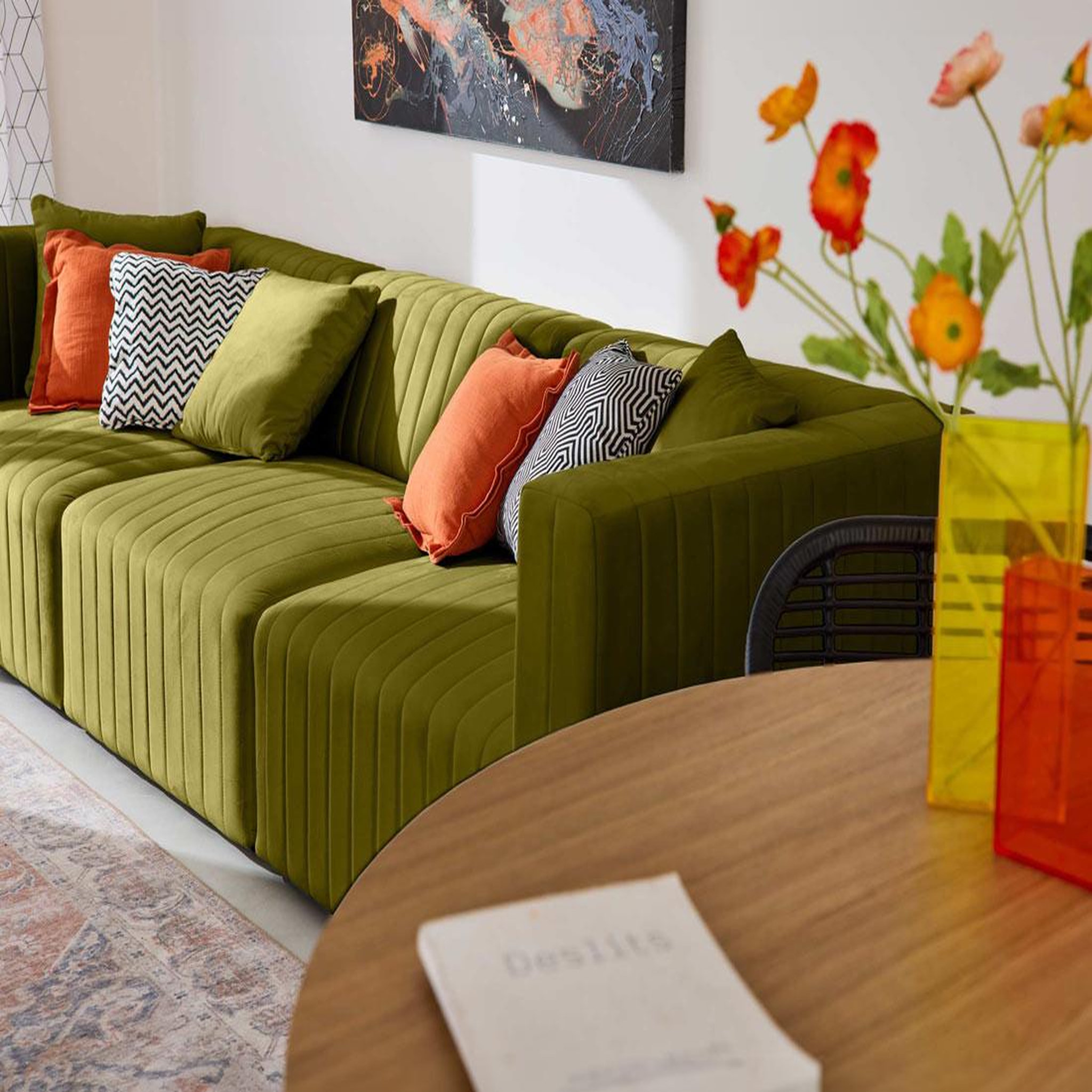 Voir la diapositive 3 : BEST MOBILIER Nova - canapé modulable 3 places - en velours