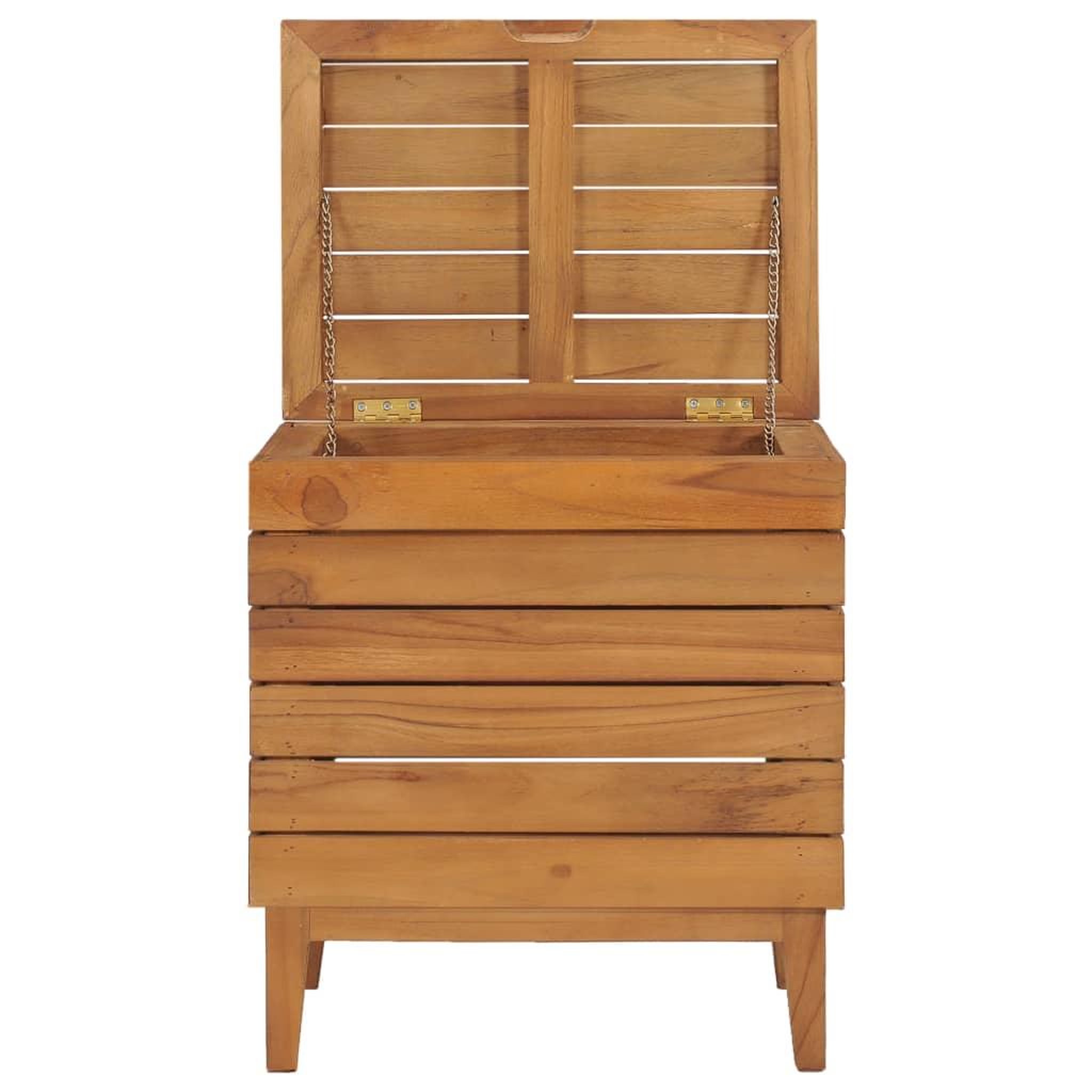 Voir la diapositive 4 : VIDAXL Panier a linge 40x30x45 cm bois de teck massif