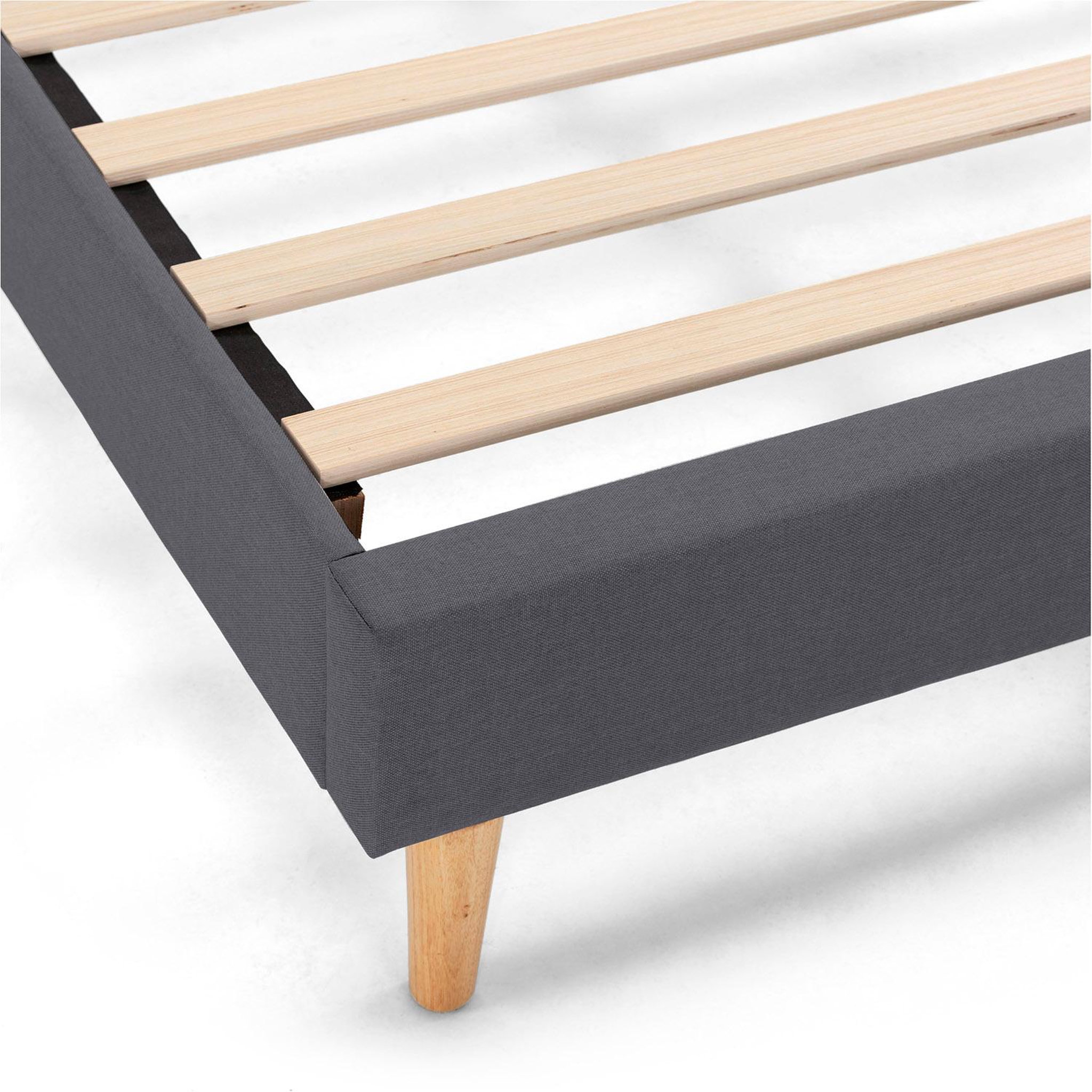 Voir la diapositive 4 : VS VENTA-STOCK Sommier tapissier Aura 140x190 cm Gris Foncé, Hauteur 30 cm