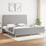 Voir la diapositive 1 : VIDAXL Cadre de lit sans matelas gris clair 200x200 cm tissu