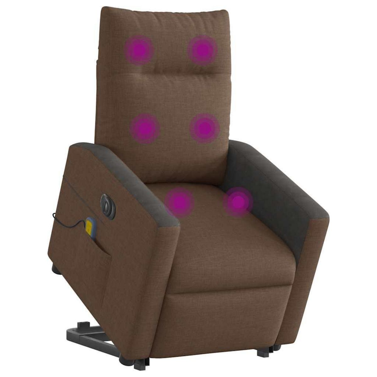 VIDAXL Fauteuil inclinable de massage electrique Marron Tissu