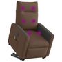 Voir la diapositive 2 : VIDAXL Fauteuil inclinable de massage electrique Marron Tissu