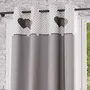 SOLEIL D'OCRE Rideau à oeillets pur coton 135x250 cm LOVE gris, par Soleil d'Ocre
