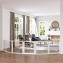 Voir la diapositive 2 : PAWHUT Barrière de sécurité parc enclos chien modulable pliable porte verrouillable intégrée 5 panneaux grillage acier noir bois de pin blanc