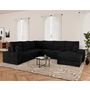 Voir la diapositive 1 : BEST MOBILIER Lorie - canapé panoramique d'angle gauche 7 places convertible en velours côtelé grosse côte avec coffre