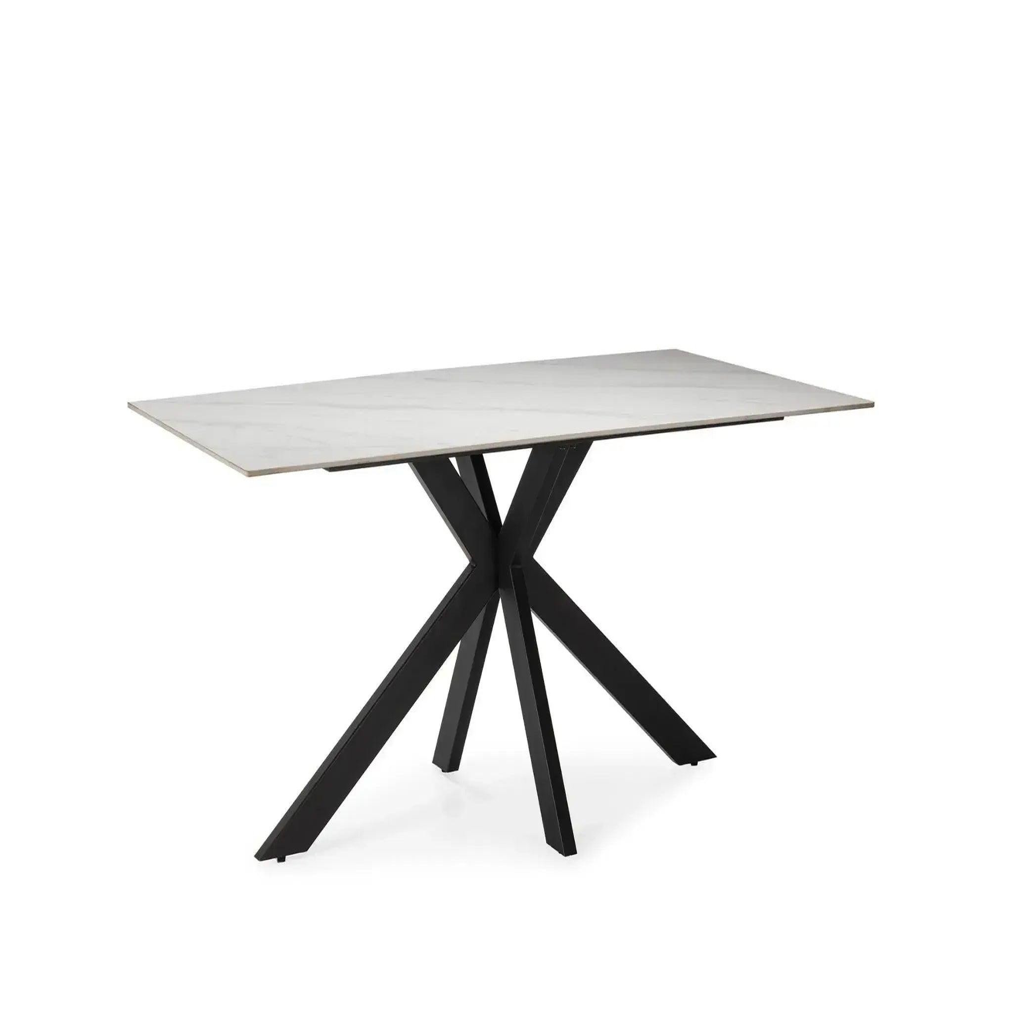 CASANOVA PARIS Rami - table à manger rectangulaire 180cmpieds en métal noir. Coloris disponibles : Blanc
