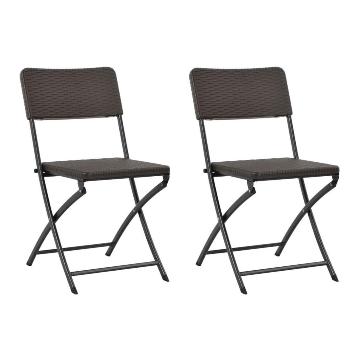 VIDAXL Chaises pliables de jardin lot de 2 PEHD et acier