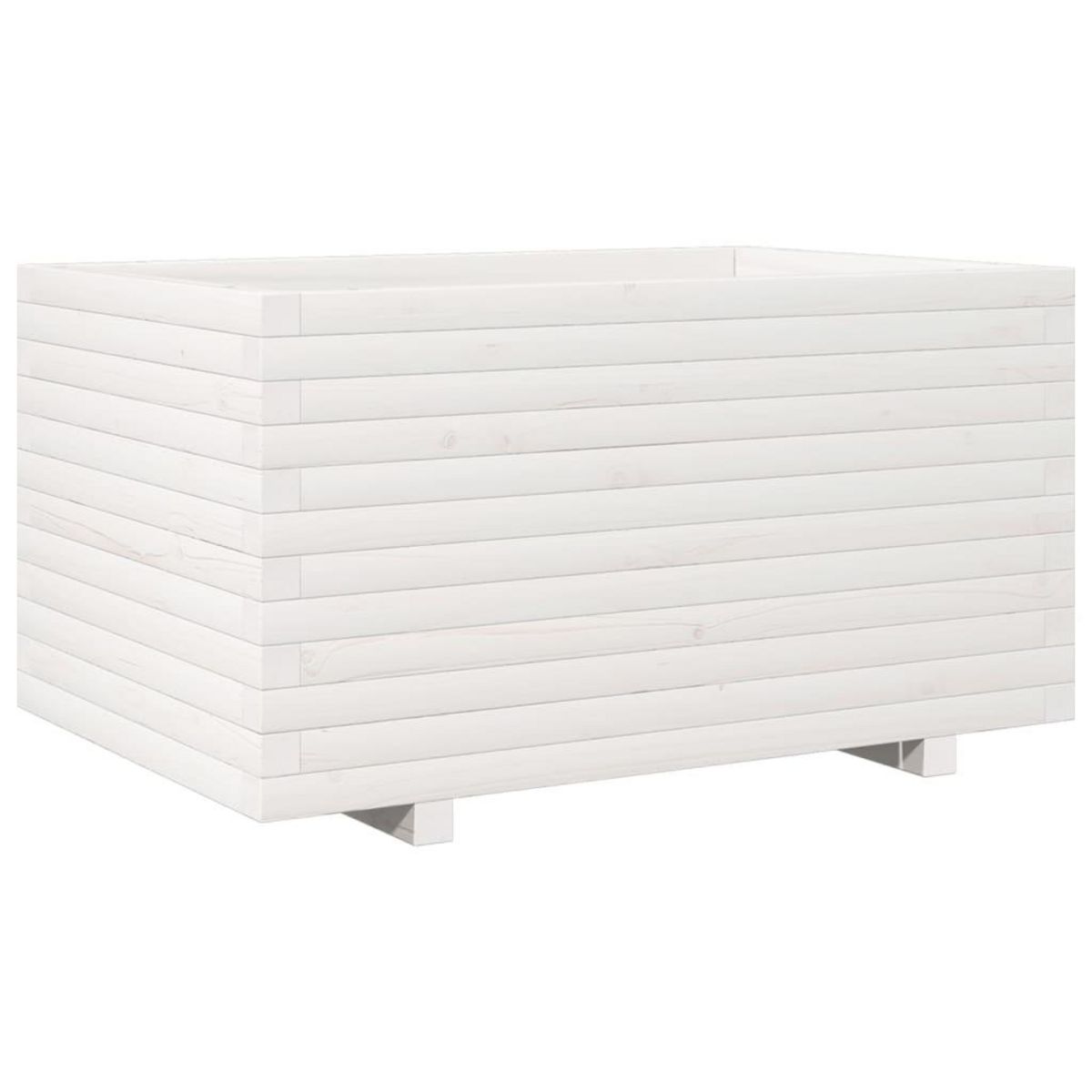 VIDAXL Jardiniere blanc 90x60x49,5 cm bois de pin massif
