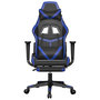Voir la diapositive 4 : VIDAXL Chaise de jeu de massage et repose-pied Noir et bleu Similicuir