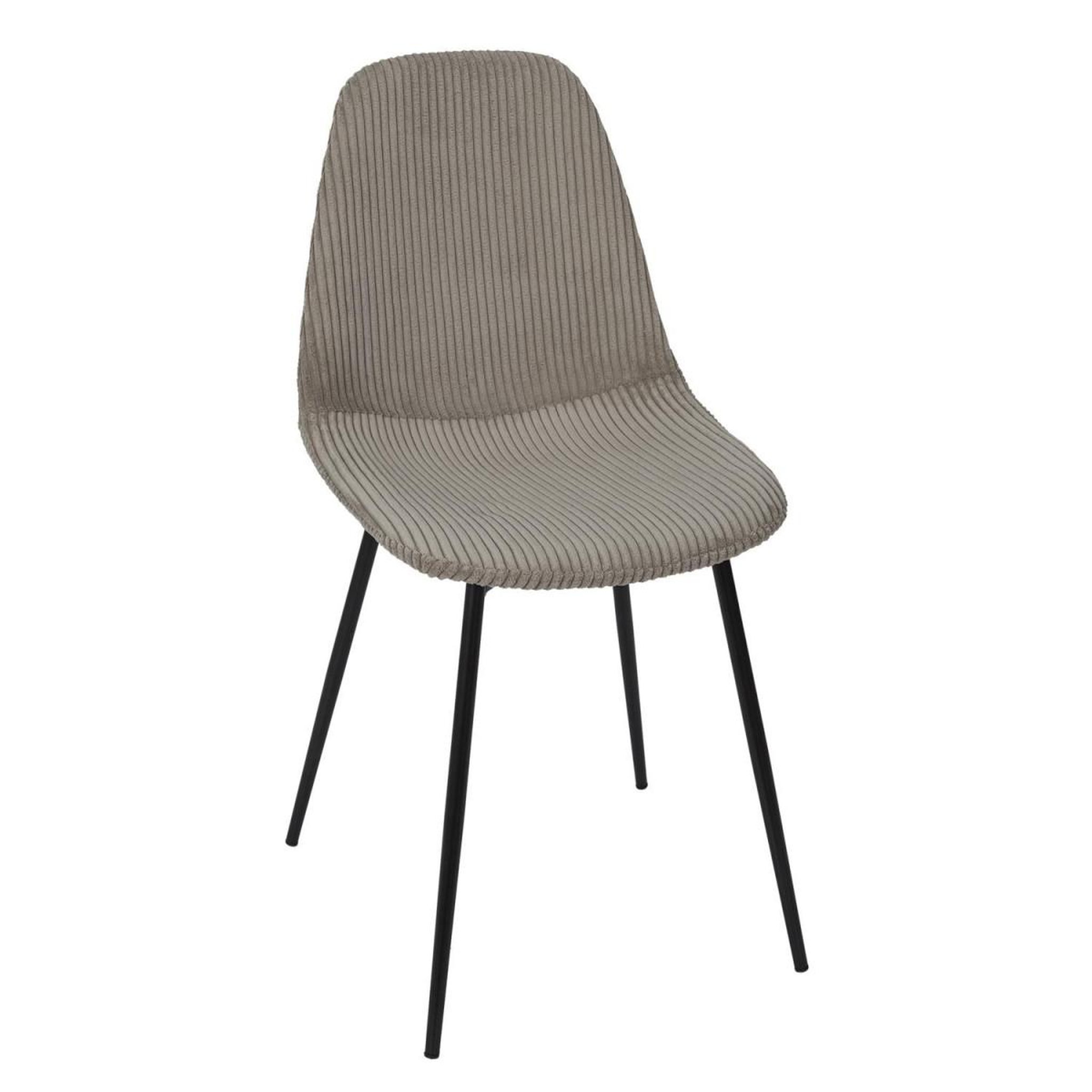 Voir la diapositive 2 : The Home Deco Factory Lot de 4 chaises côtelé  scott  85cm taupe