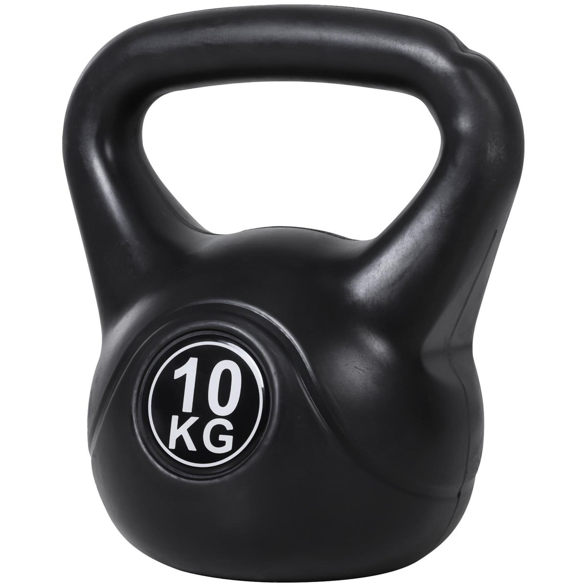 HOMCOM Kettlebell 10 Kg - haltère boule - poignée ergonomique - PVC noir