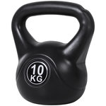 HOMCOM Kettlebell 10 Kg - haltère boule - poignée ergonomique - PVC noir