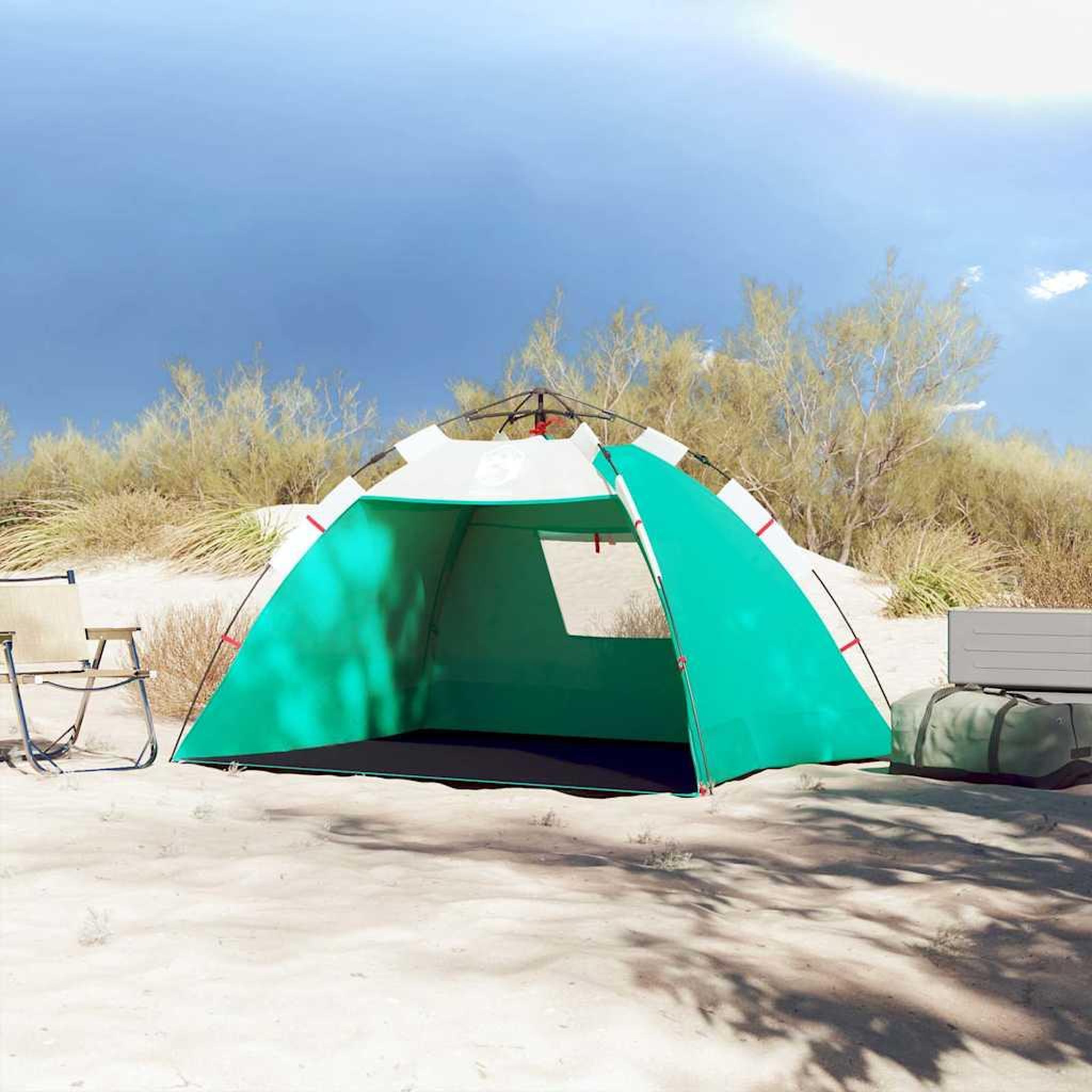 Voir la diapositive 3 : VIDAXL Tente de plage 2 personnes liberation rapide impermeable