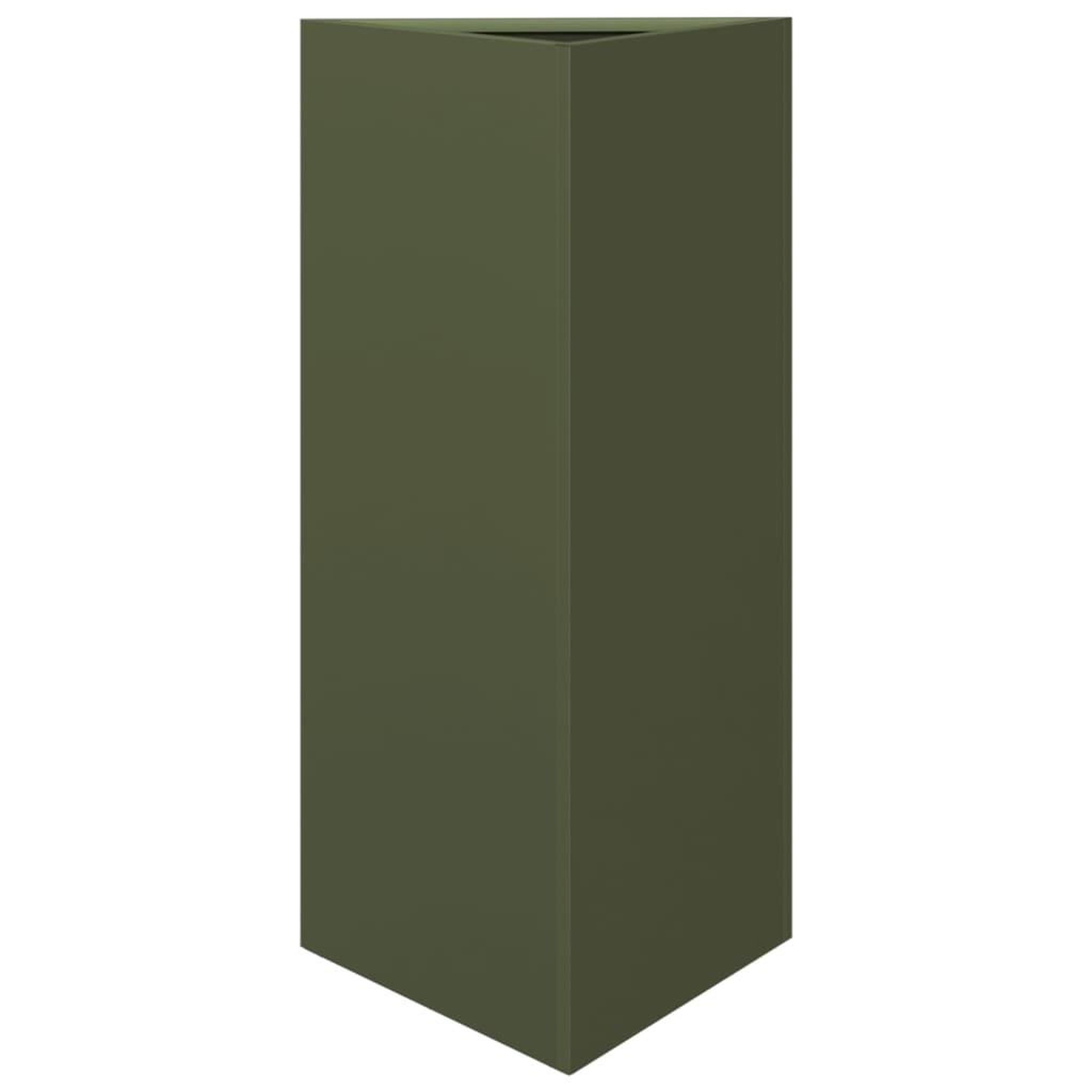 Voir la diapositive 5 : VIDAXL Jardinieres 2 pcs vert olive triangulaire 40x34,5x70 cm acier