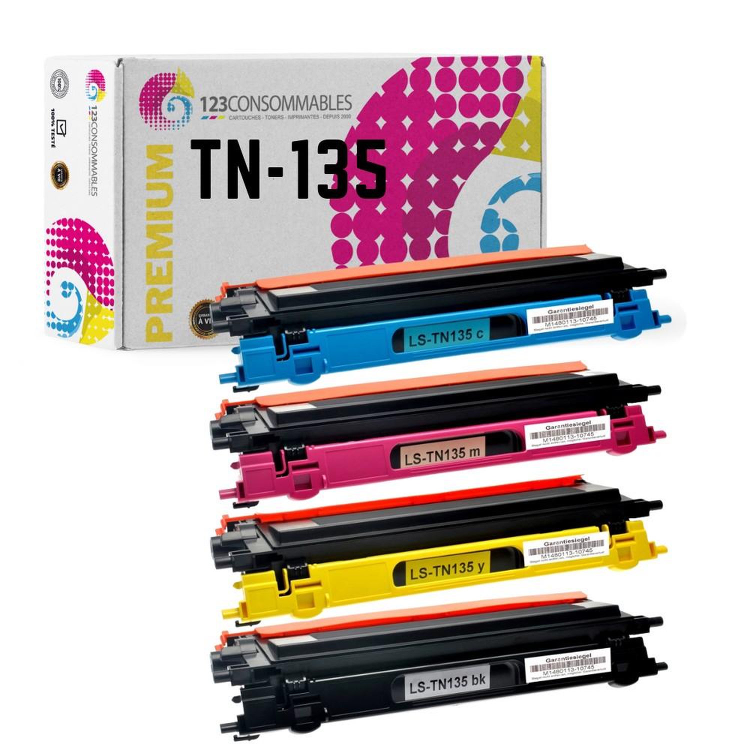 Pack 4 toners compatible BROTHER TN135 BK+C+ +Y Neuf - vue 2