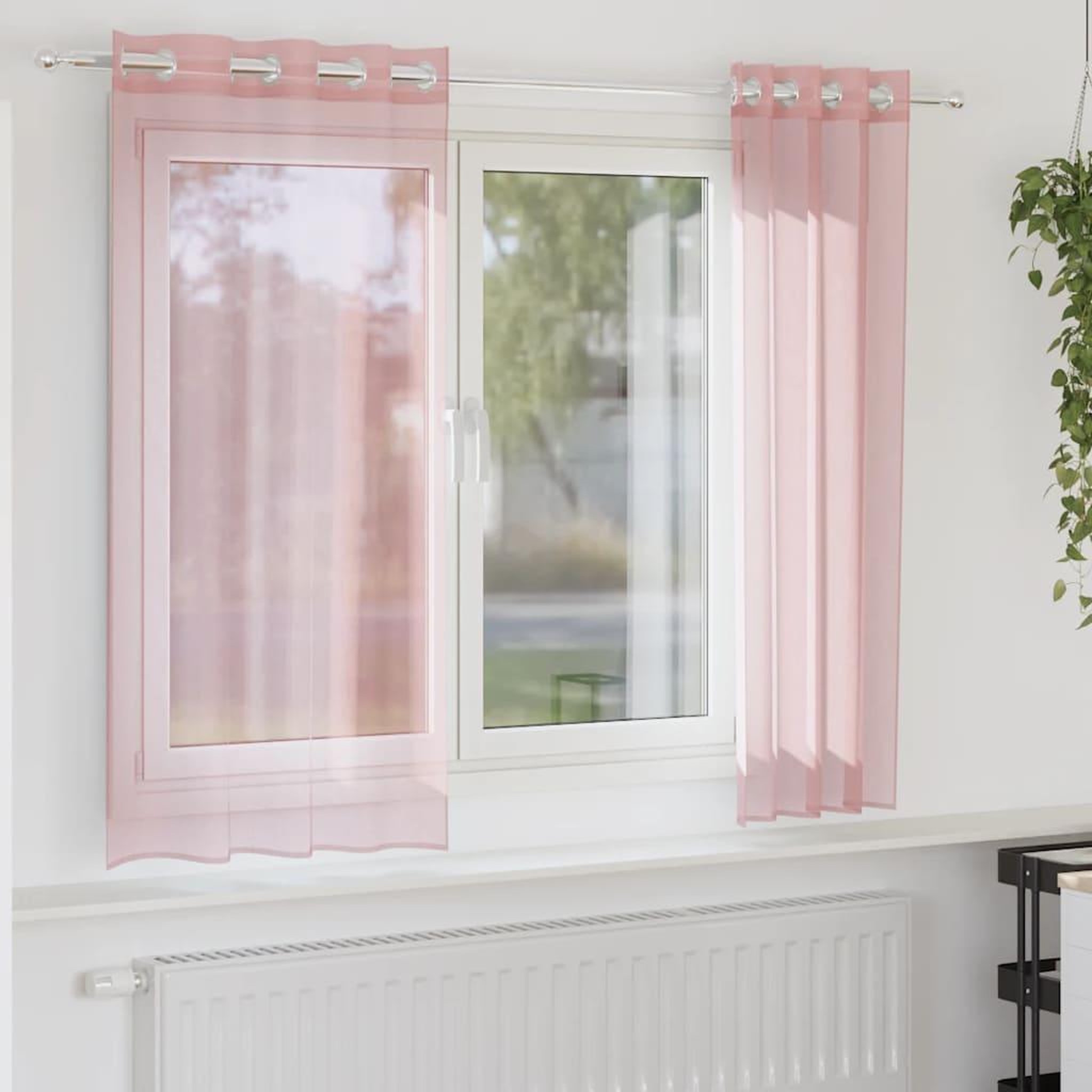 VIDAXL Rideaux en voile avec œillets 2 pcs rose 140x140 cm