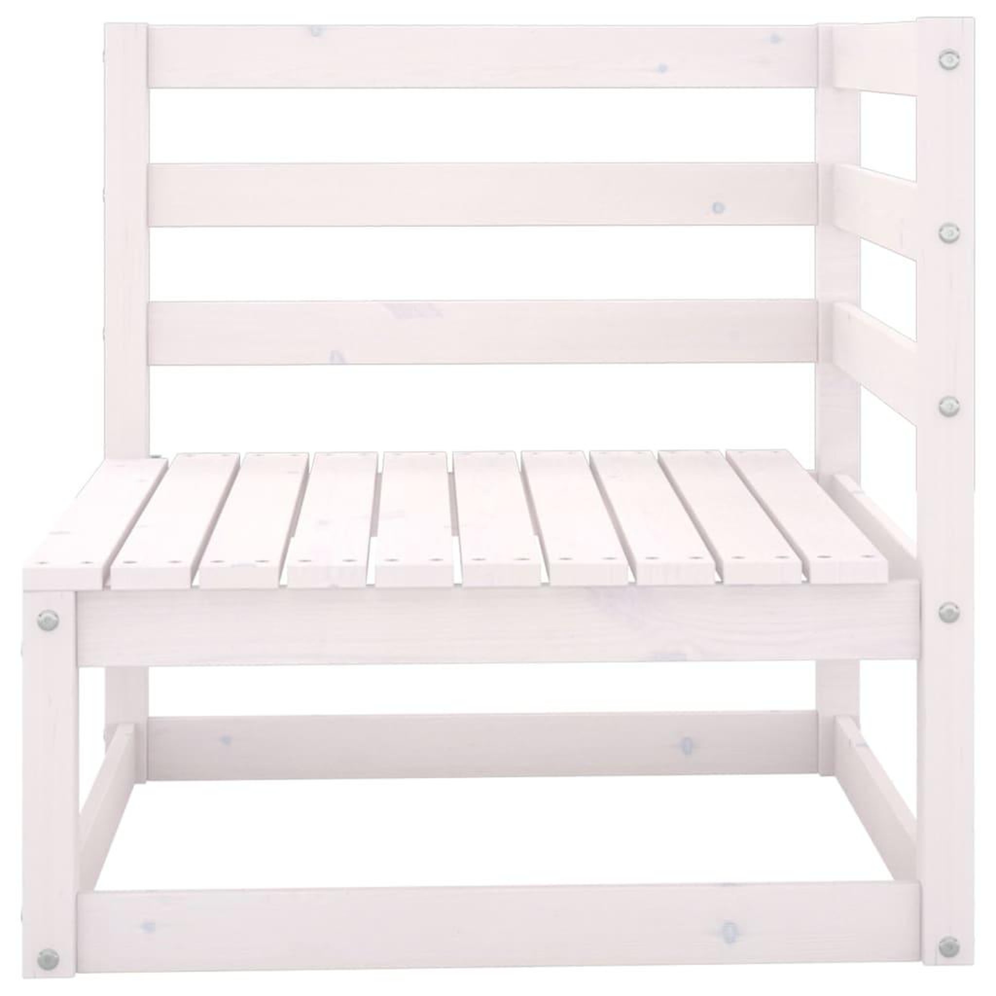 Voir la diapositive 5 : VIDAXL Salon de jardin 9 pcs Blanc Bois de pin massif