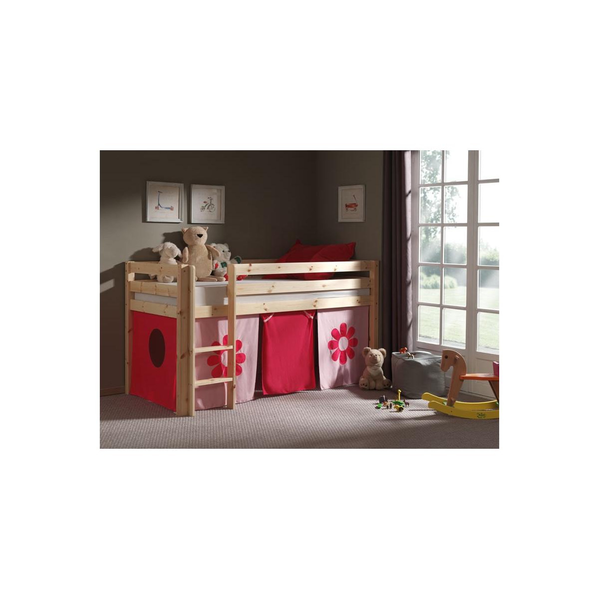 Voir la diapositive 2 : Paris Prix Lit enfant  pino flower  90x200cm naturel