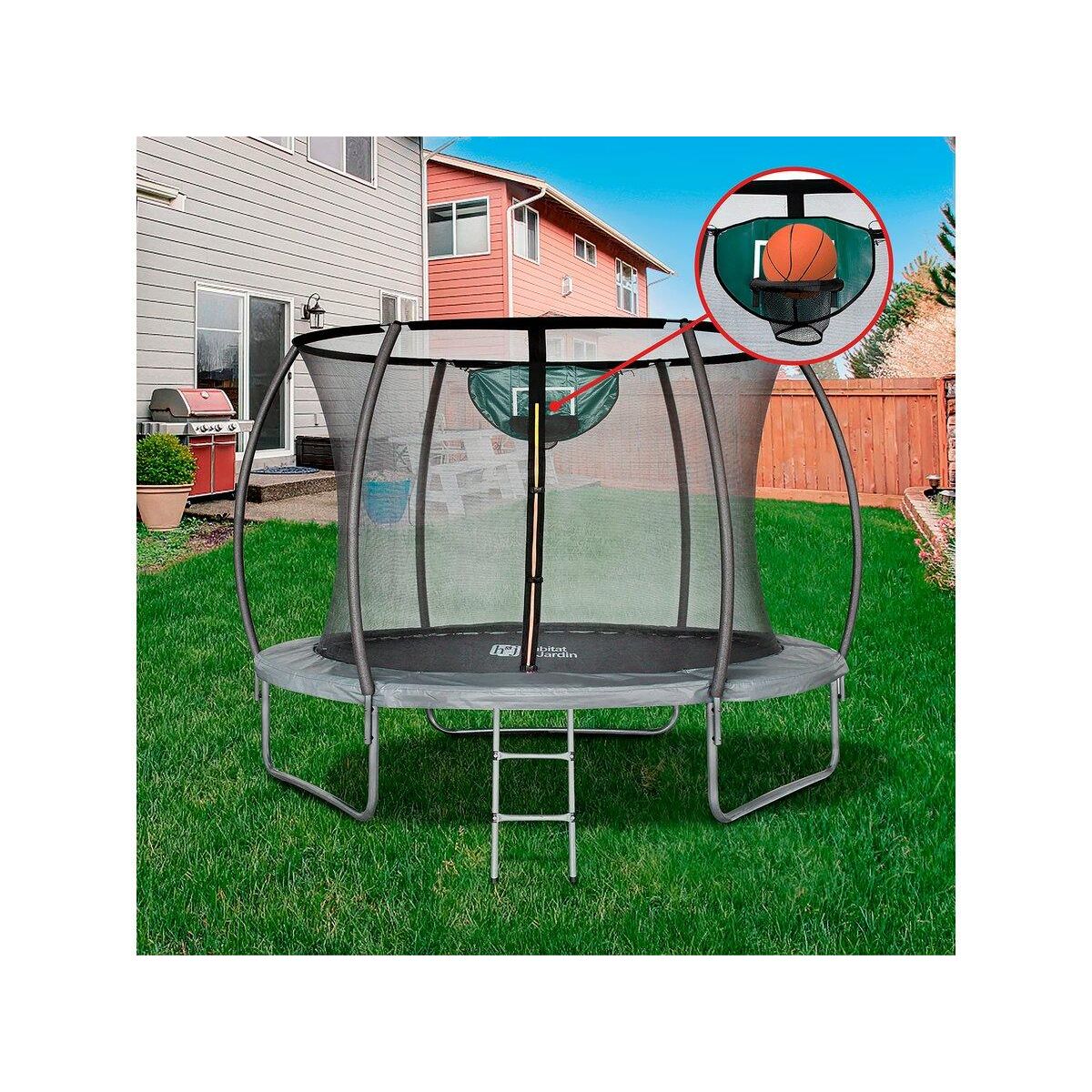 Habitat et Jardin Trampoline prestige  jumper  3,65 m et panier basket