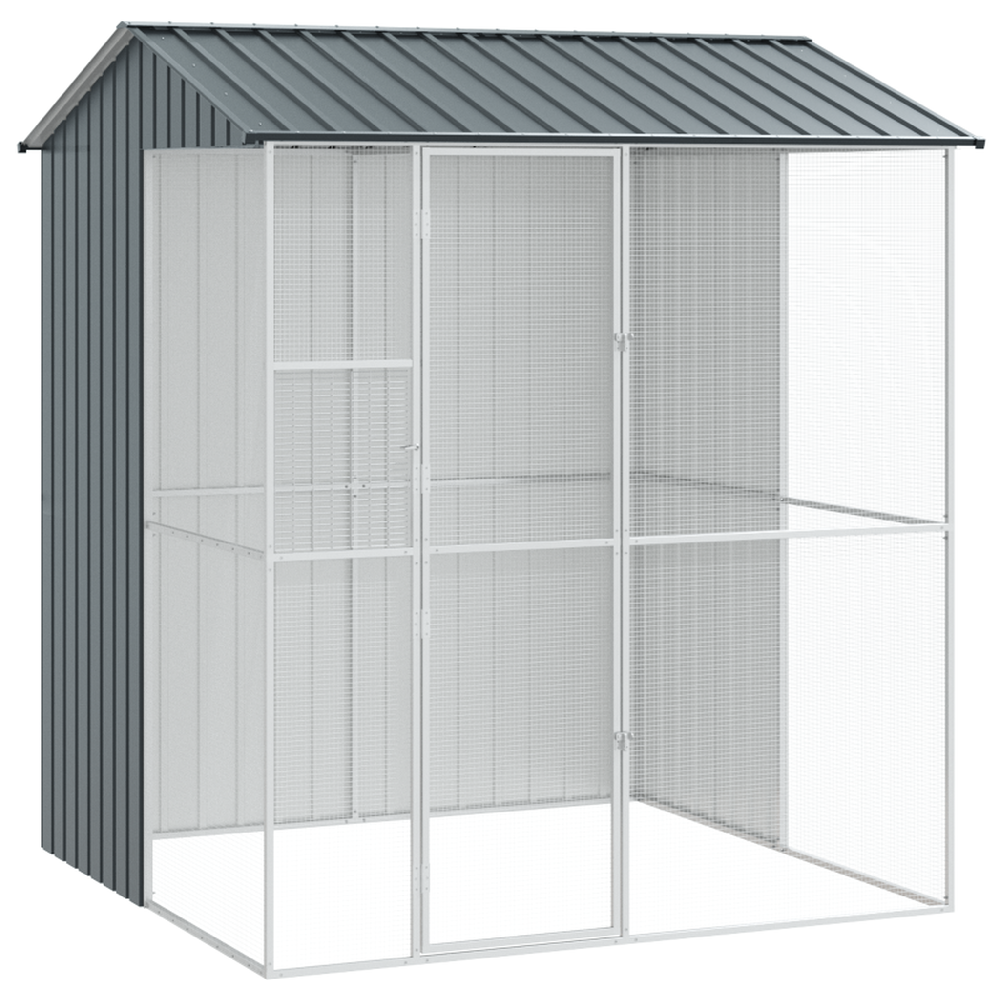 Voir la diapositive 2 : VIDAXL Aviary pour oiseaux Anthracite 215x210x247 cm en acier