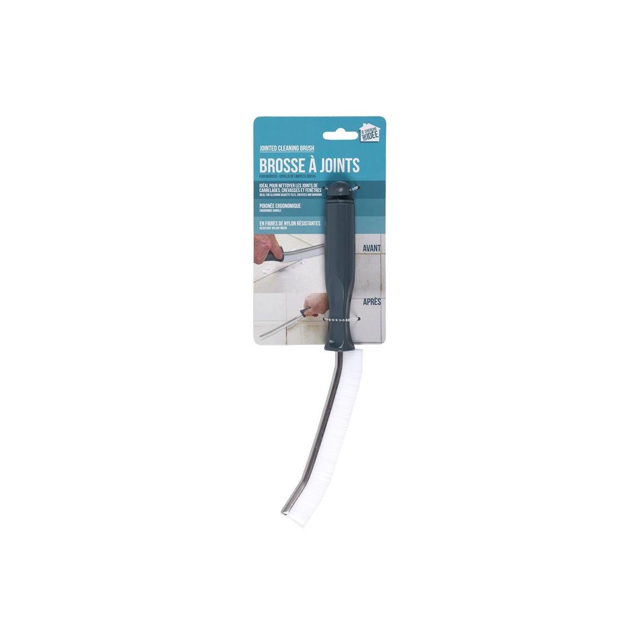 Voir la diapositive 2 : Je cherche une idee Brosse à joints  cleaning  28cm gris