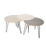 Voir la diapositive 1 : The Home Deco Factory Trio de Tables Gigognes - Beige et Noire - H. 36cm