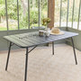 Voir la diapositive 2 : SWEEEK Table de jardin pliante métal 6 places, Amelia 141,2 x 80 x 72,5cm