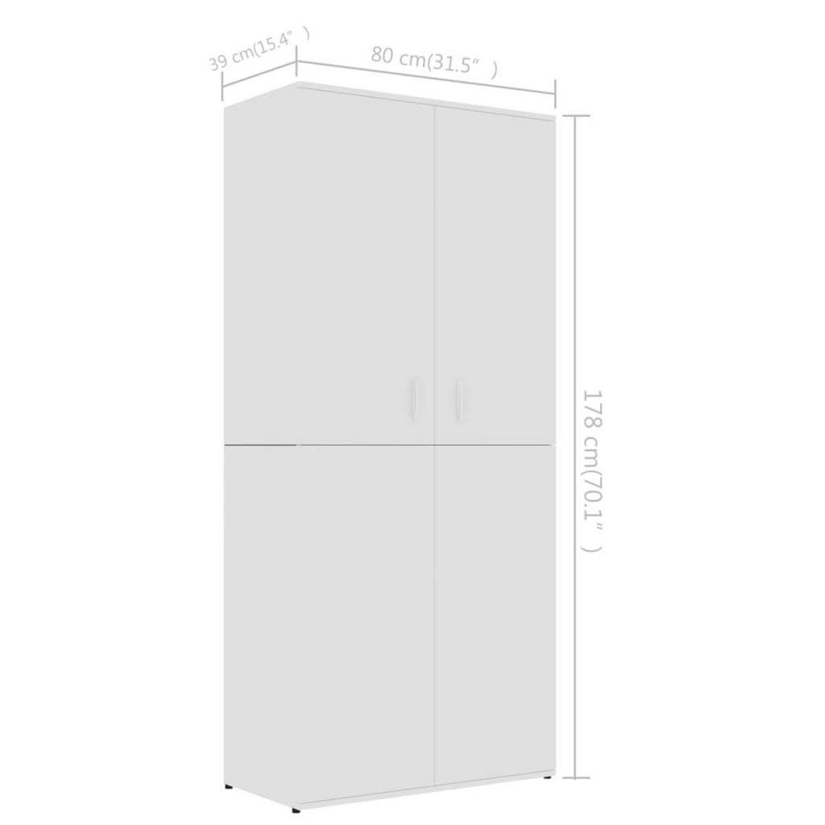 VIDAXL Armoire a chaussures Blanc 80x39x178 cm Bois d'ingenierie