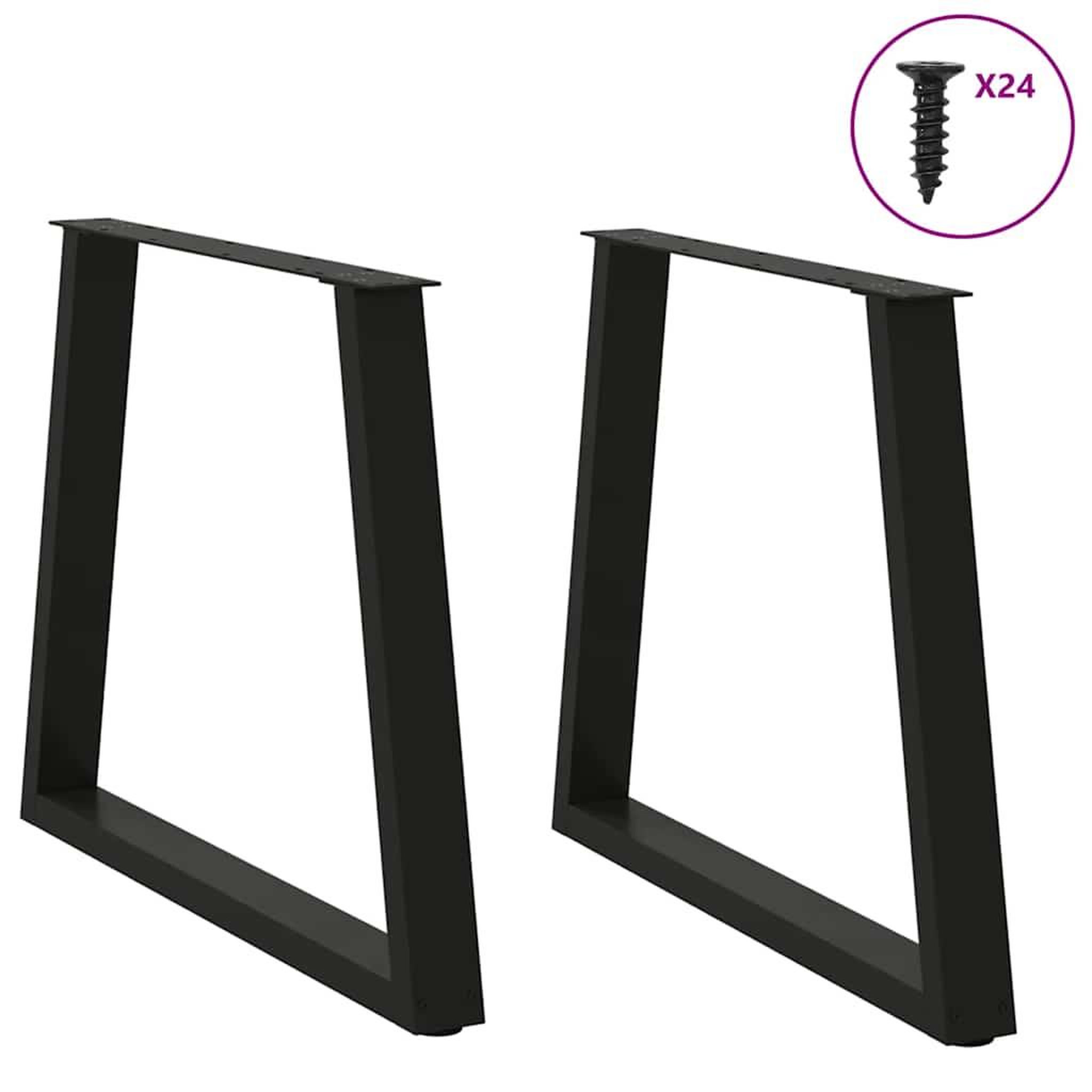Voir la diapositive 3 : VIDAXL Pieds de table a manger forme de V 2 pcs noir 80x(72-73,3) cm