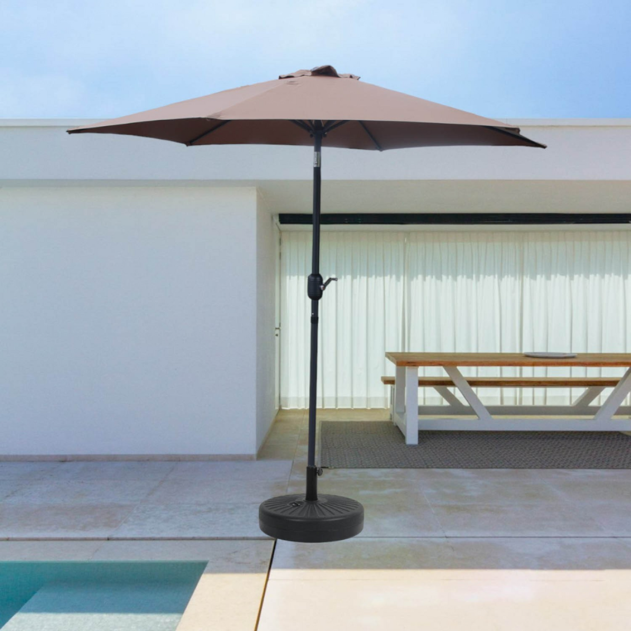 Voir la diapositive 3 : CONCEPT USINE Parasol marron rond 25 x 25 m come