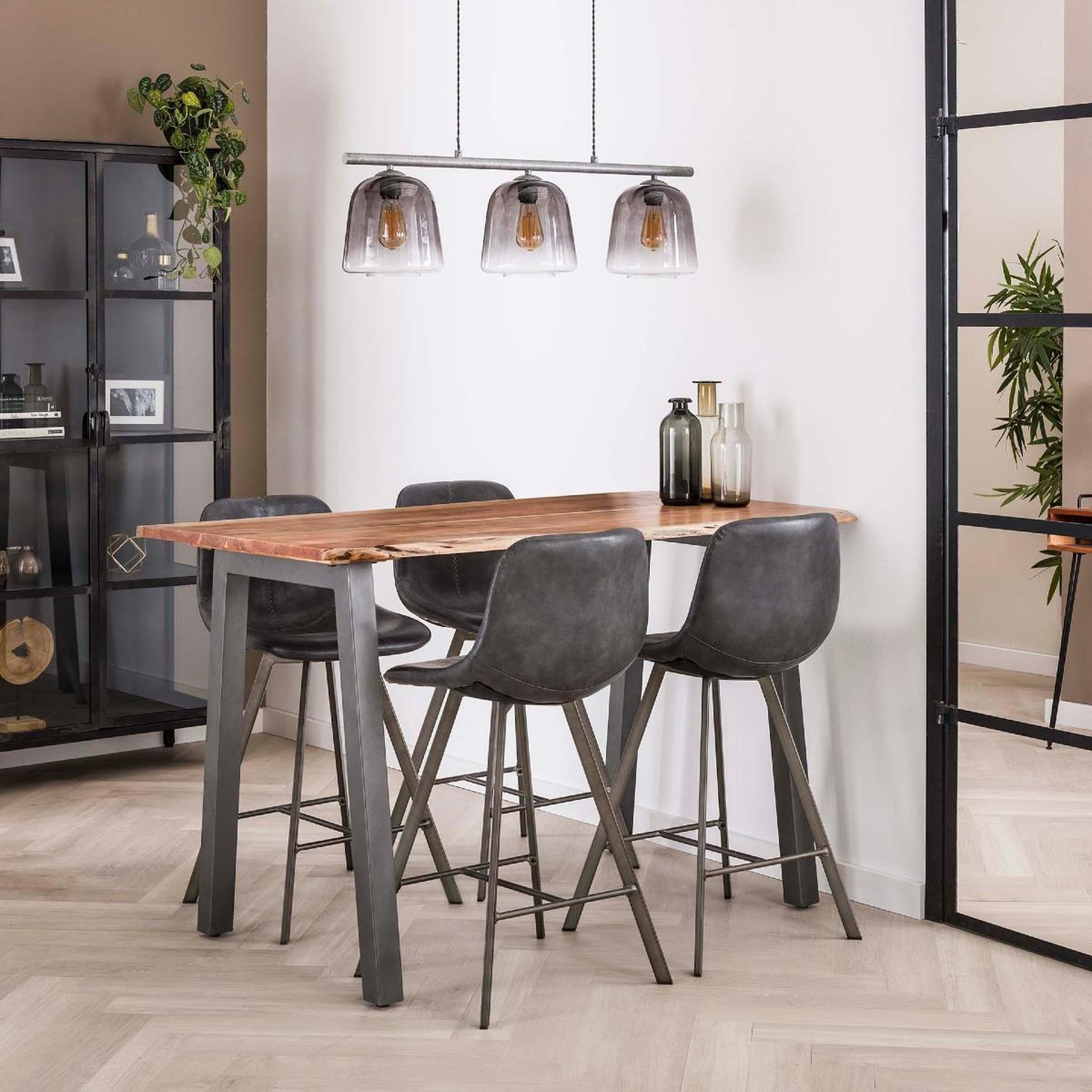 Voir la diapositive 3 : JLC KREATION Table haute en bois massif d'acacia ERNEST
