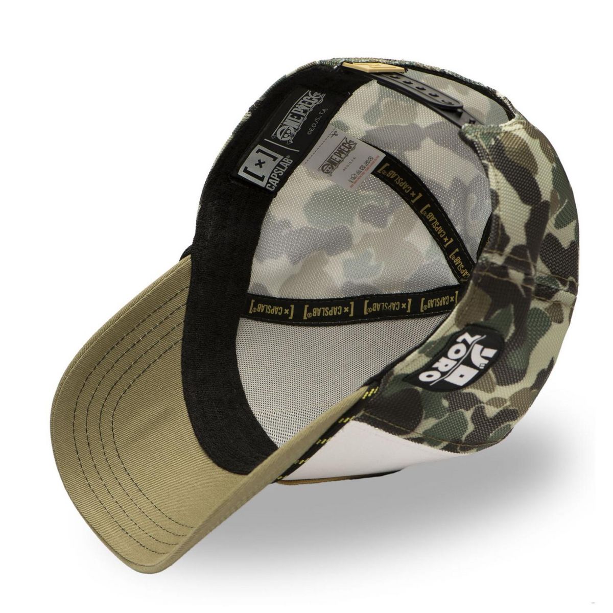 CAPSLAB Casquette trucker premium avec filet One piece Zoro Camo