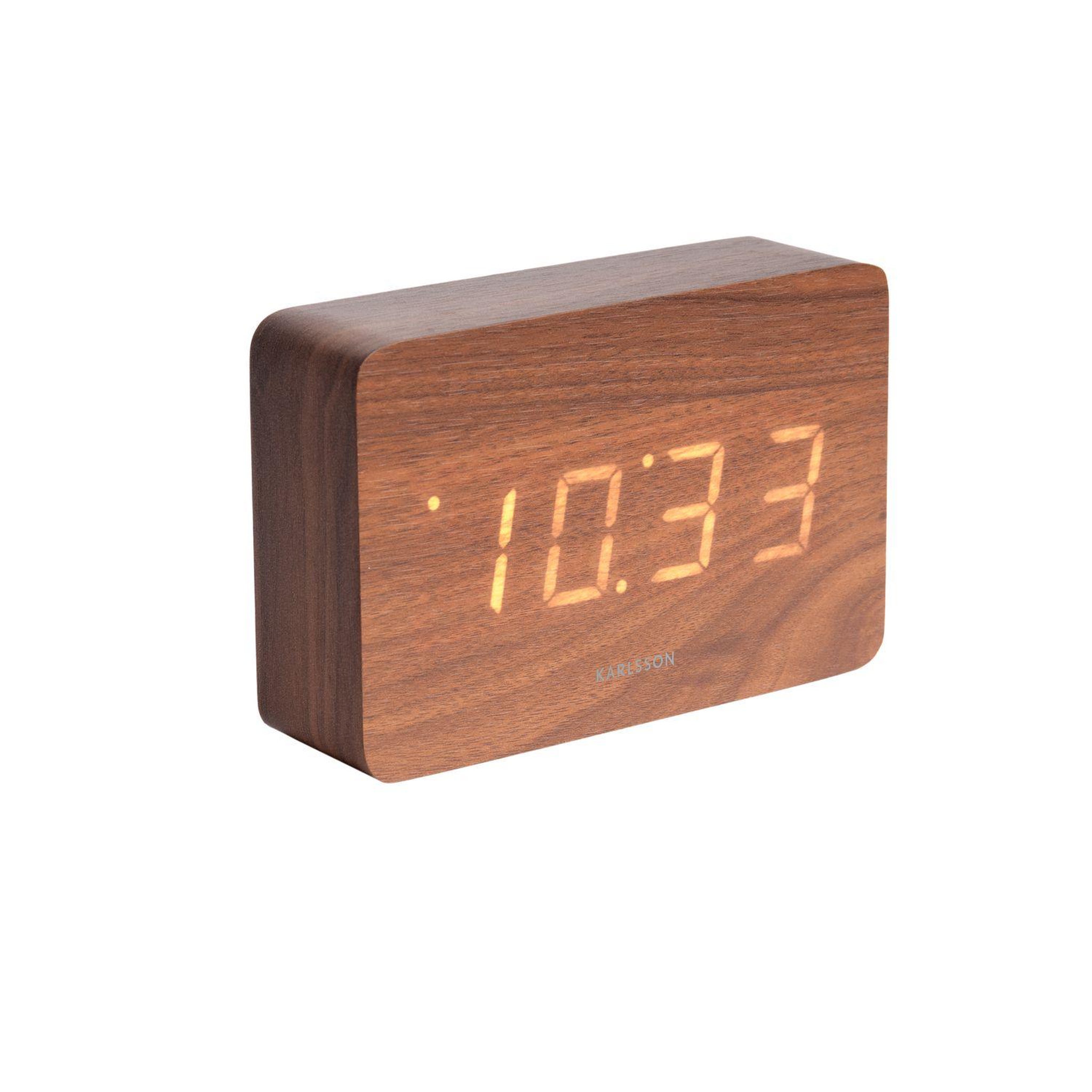 Voir la diapositive 1 : Karlsson Horloge réveil en bois square - h. 10 cm