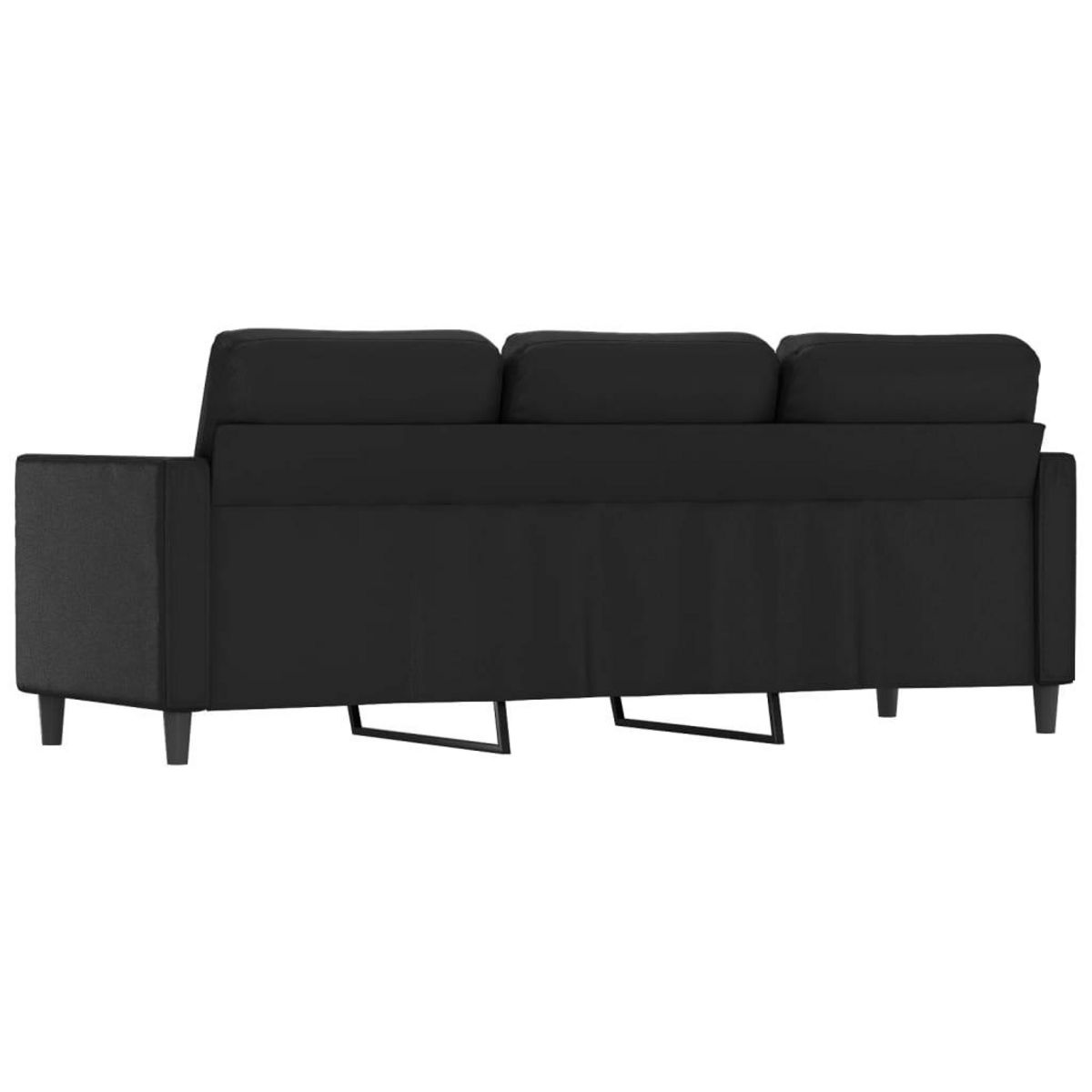 VIDAXL Canape a 3 places Noir 180 cm Similicuir