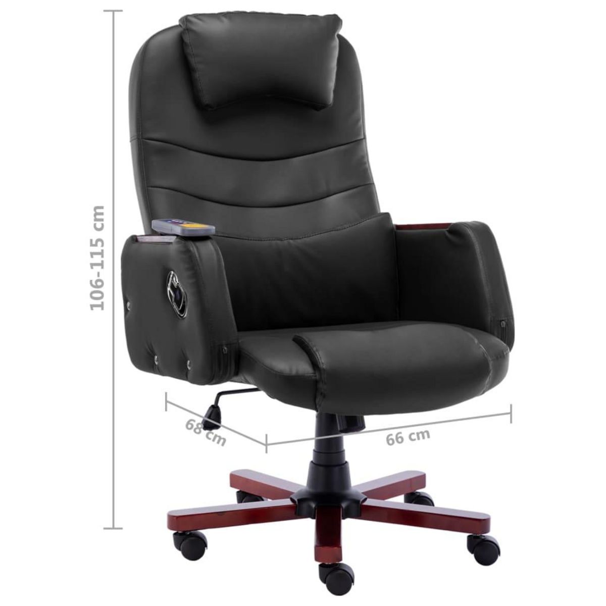 VIDAXL Chaise de bureau de massage Noir Similicuir