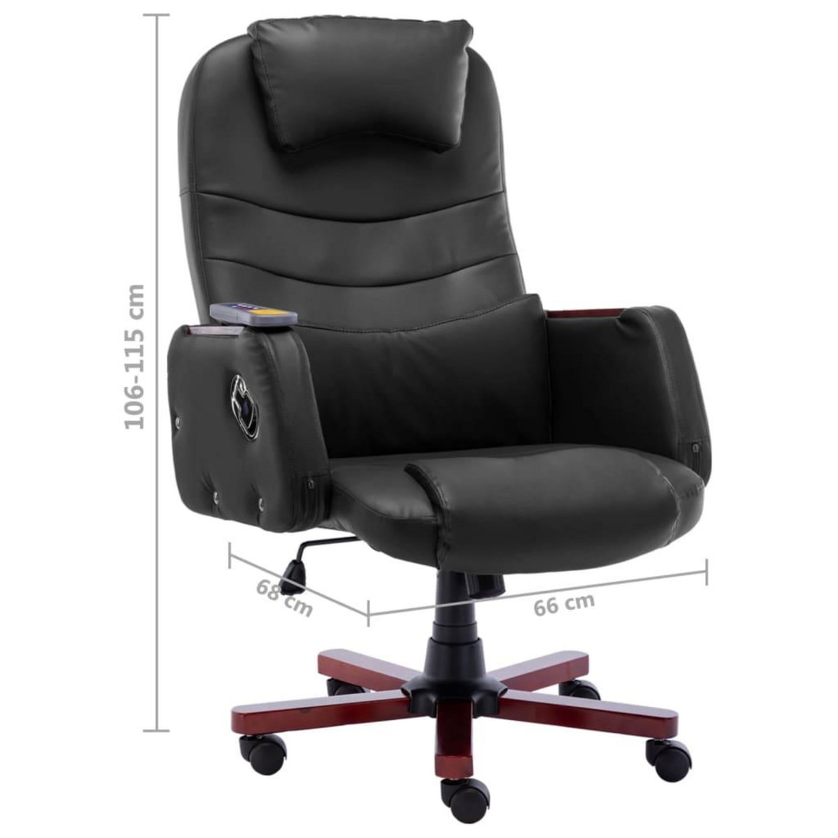 VIDAXL Chaise de bureau de massage Noir Similicuir