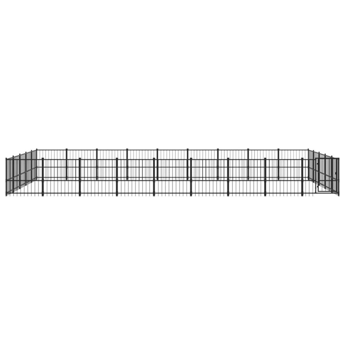 VIDAXL Chenil d'exterieur pour chiens Acier 42,34 m²